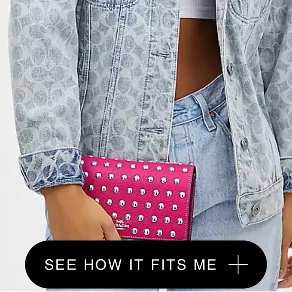 Coach Anna Foldover Clutch Crossbody With Rivets - Picture 11 of 12